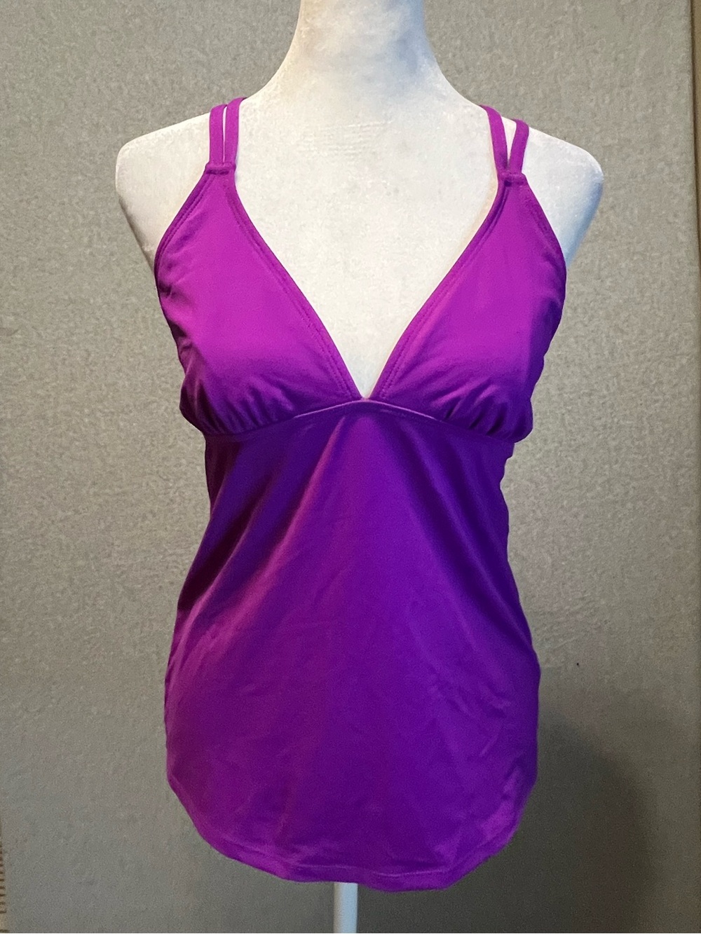 Athleta Tankini Swim Tank Top Plunge V-Neck Purple Women’s M 6